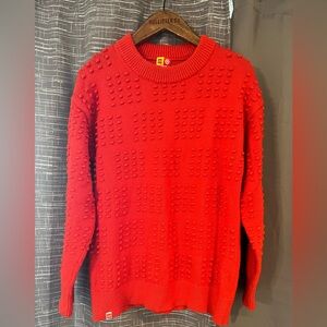 Lego Red Brick Pattern Men's Crewneck Sweater